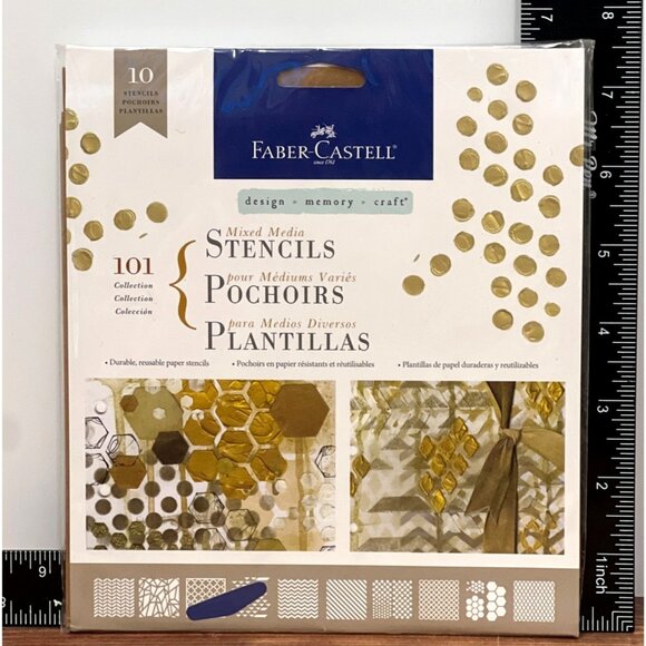 Faber-Castell 101 Mixed Media Stencils - 10 Designer Patterns 770600 - Picture 1 of 2